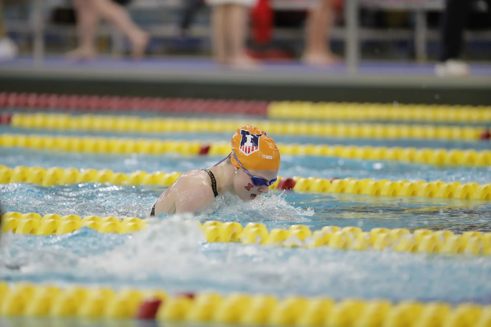 Swimmer performing breaststroke